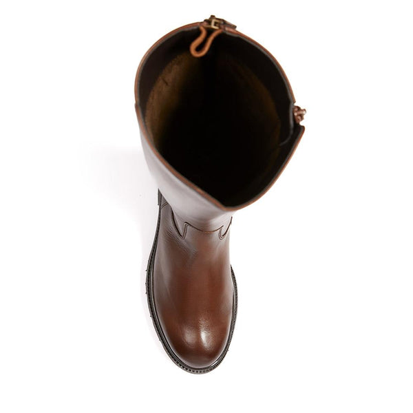 Jones Bootmaker Women's Match Chunky Leather Long Boots - Tan