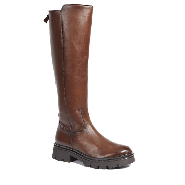 jones bootmaker Women's Match Chunky Leather Long Boots - Tan