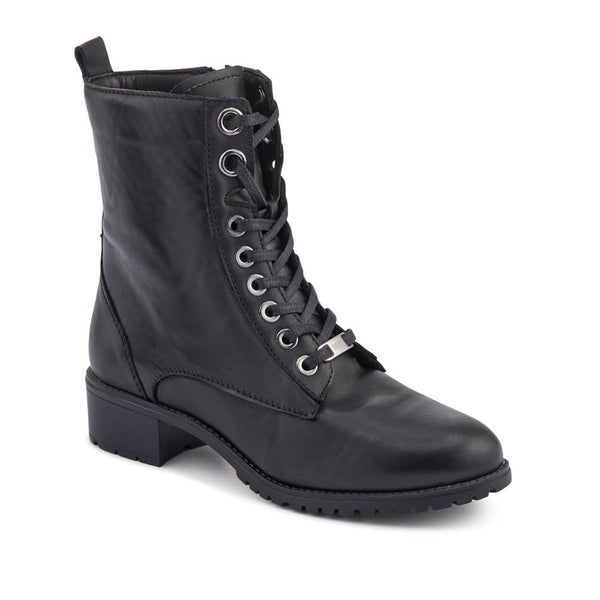 jones bootmaker Women's Maura Leather Block Heel Boots - Black