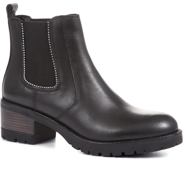 jones bootmaker Women's Mena Heeled Chelsea Boots - Black