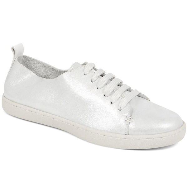 jones bootmaker Women's Midwood Women's Leather Trainers - Silver