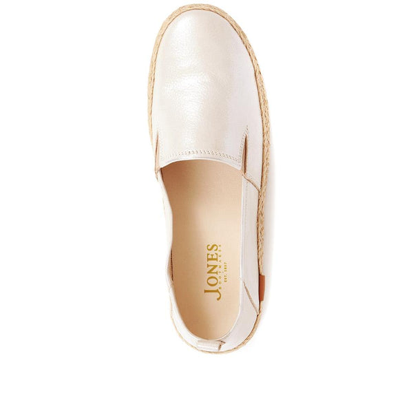 Jones Bootmaker Women's Milan Leather Espadrille Flats - Gold