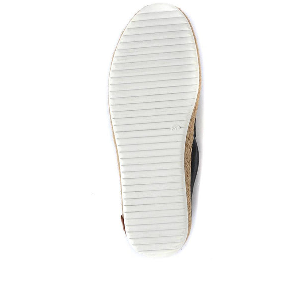 Jones Bootmaker Women's Milan Leather Espadrille Flats - Navy