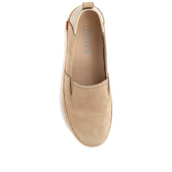 Jones Bootmaker Women's Milan Leather Espadrille Flats - Sand