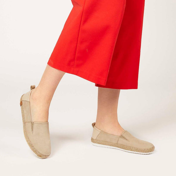 Jones Bootmaker Women's Milan Leather Espadrille Flats - Sand