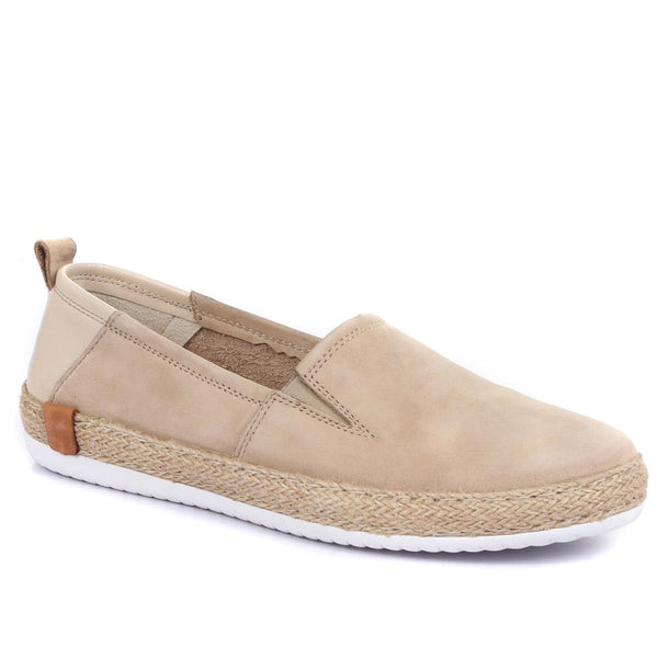 jones bootmaker Women's Milan Leather Espadrille Flats - Sand