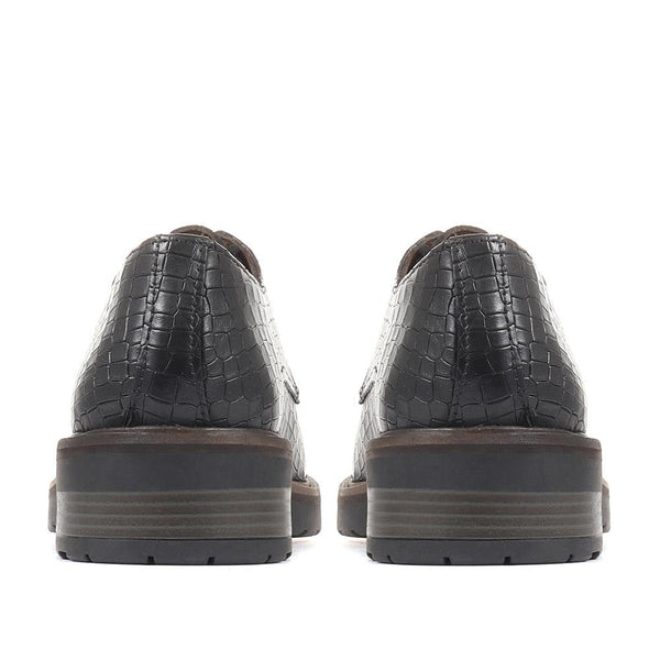 Jones Bootmaker Women's Mimi Smart Lace-Up Shoes - Black Croc