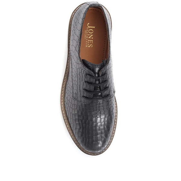 Jones Bootmaker Women's Mimi Smart Lace-Up Shoes - Black Croc