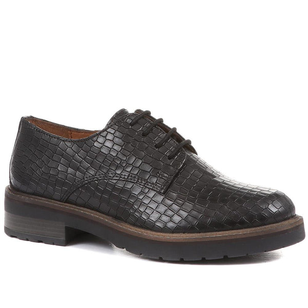 jones bootmaker Women's Mimi Smart Lace-Up Shoes - Black Croc