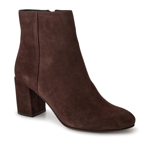 jones bootmaker Women's Neptune Heeled Ankle Boots - Chocolate Suede