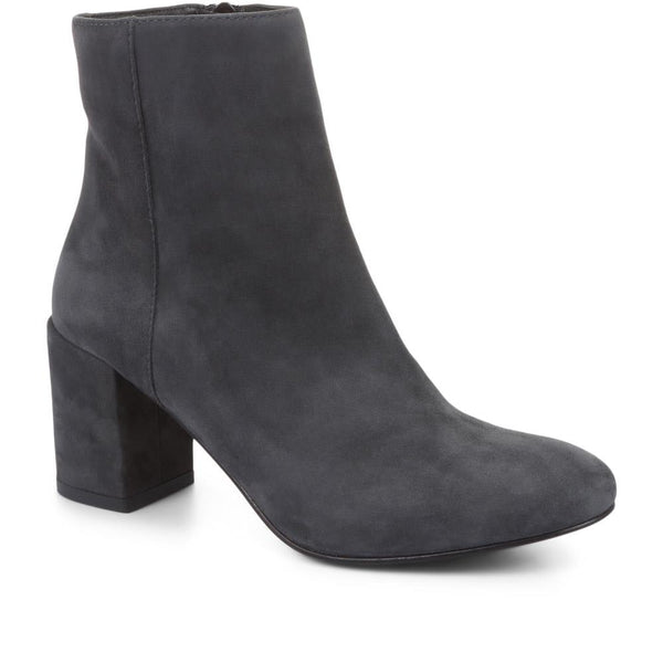 jones bootmaker Women's Neptune Heeled Ankle Boots - Grey Suede