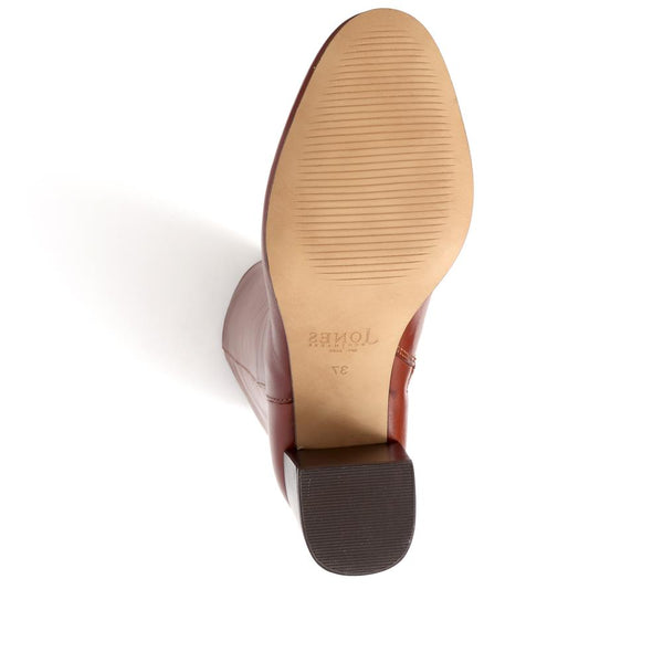 Jones Bootmaker Women's Neptune Large Calf Fit Long Leather Boots - Tan