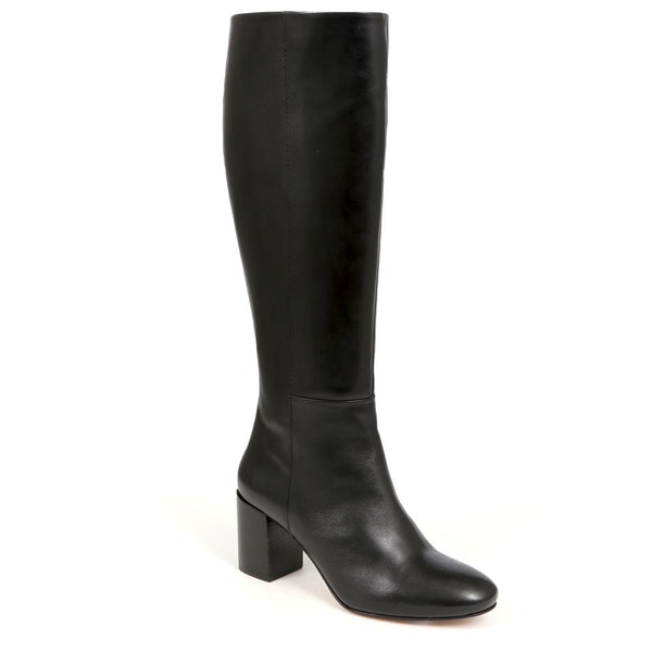 jones bootmaker Women's Neptune Medium Calf Fit Long Leather Boots - Black