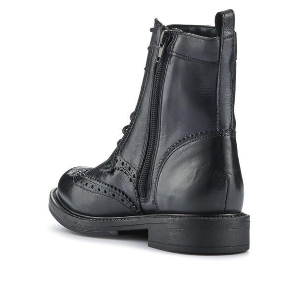 Jones Bootmaker Women's Noelle Leather Lace-Up Boots - Black