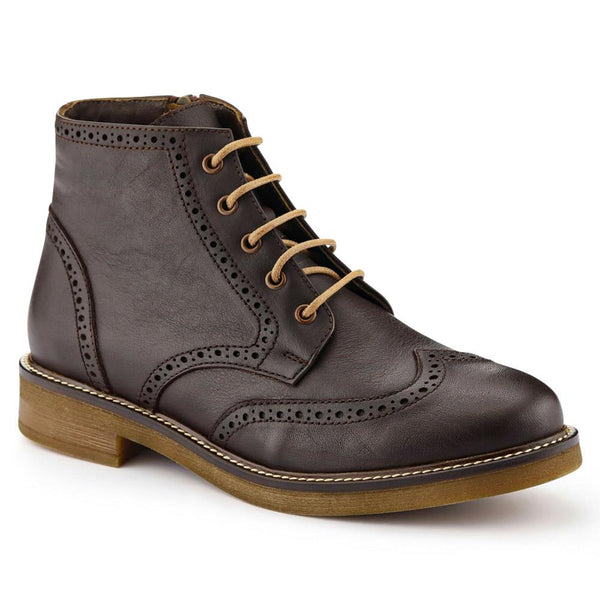 jones bootmaker Women's Novi Brogue Ankle Boots - Brown