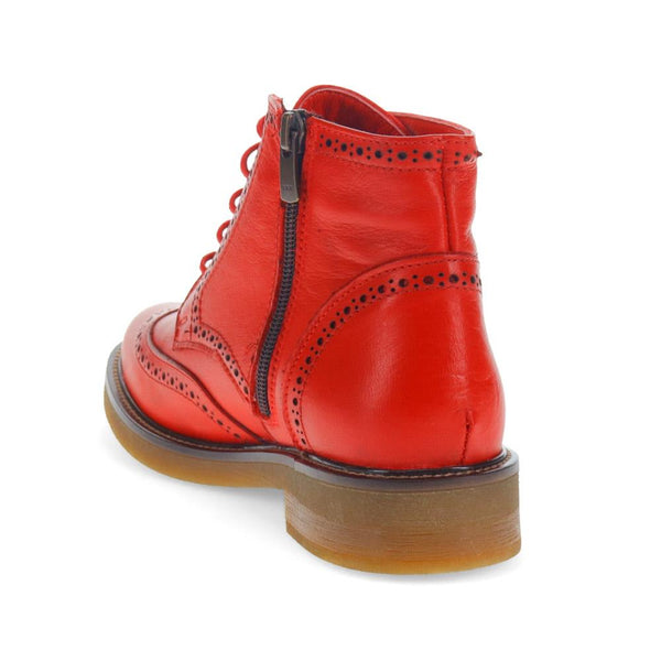 Jones Bootmaker Women's Novi Brogue Ankle Boots - Red