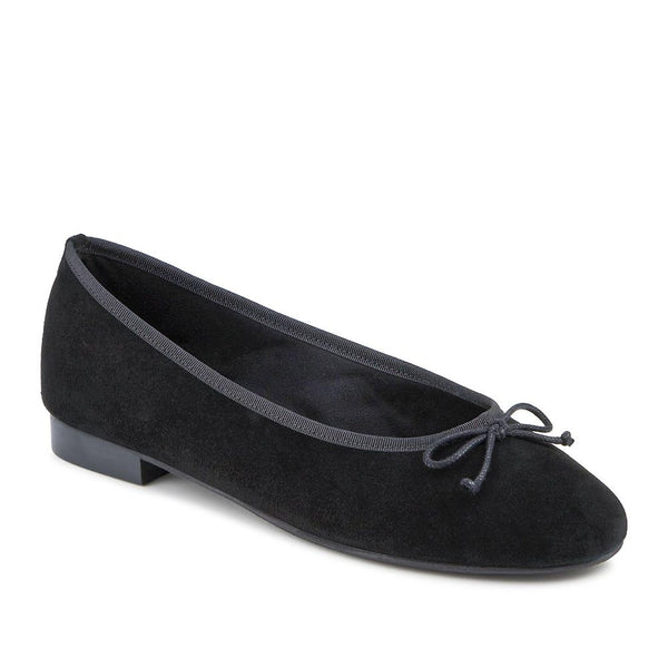 jones bootmaker Women's Ofelia Bow Detail Leather Pumps - Black Suede
