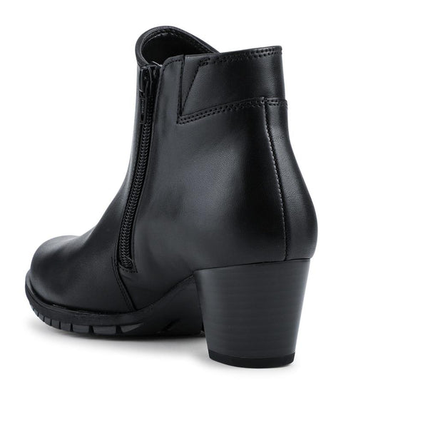 Jones Bootmaker Women's Olivetti Gabor Leather Block Heel Ankle Boots - Black