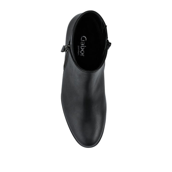 Jones Bootmaker Women's Olivetti Gabor Leather Block Heel Ankle Boots - Black