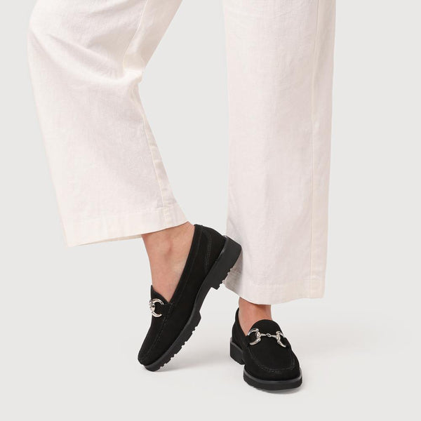 Jones Bootmaker Women's Orlana Leather Slip-On Moccasins - Black