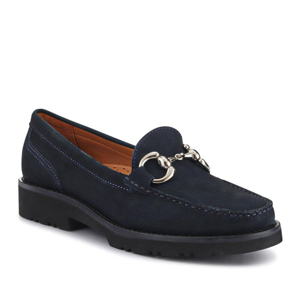 jones bootmaker Women's Orlana Leather Slip-On Moccasins - Navy
