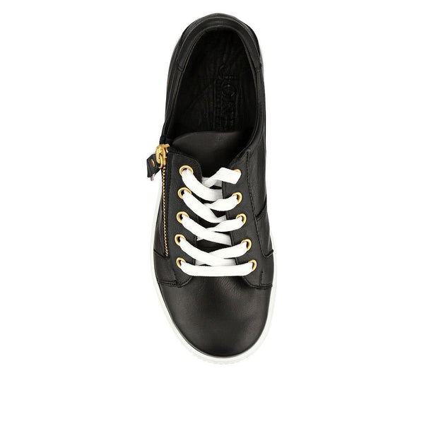 Jones Bootmaker Women's Padova Wide-Fit Leather Trainers - Black