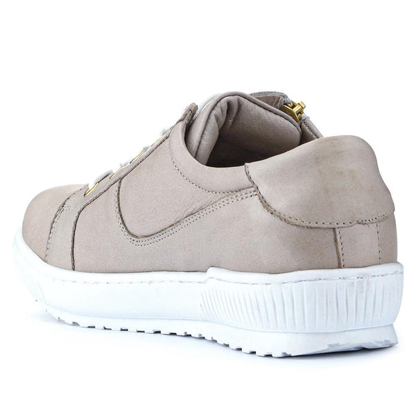 Jones Bootmaker Women's Padova Wide-Fit Leather Trainers - Stone
