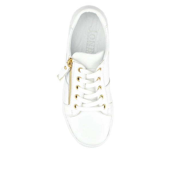 Jones Bootmaker Women's Padova Wide-Fit Leather Trainers - White