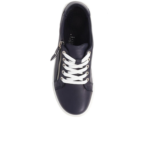 Jones Bootmaker Women's Padova2 Leather Lace-Up Trainers - Navy
