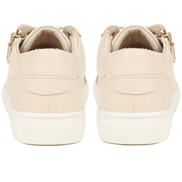 Jones Bootmaker Women's Padova2 Leather Lace-Up Trainers - Stone