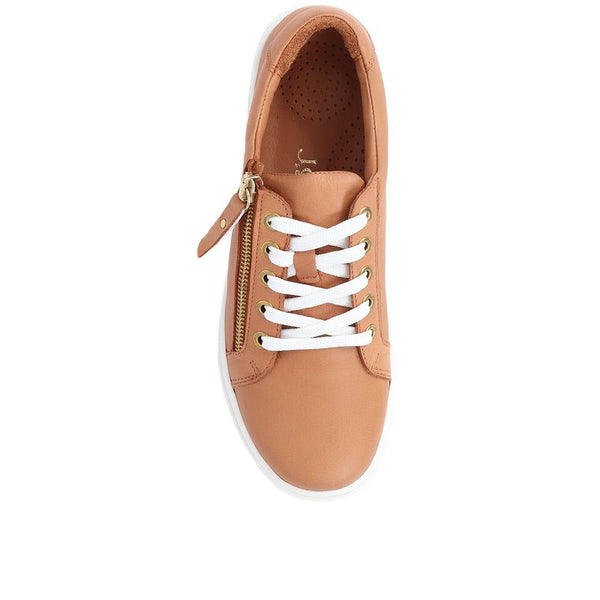 Jones Bootmaker Women's Padova2 Leather Lace-Up Trainers - Tan
