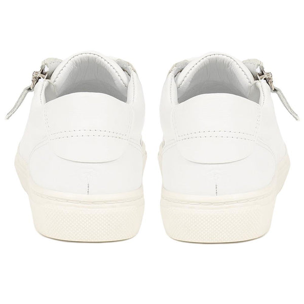 Jones Bootmaker Women's Padova2 Leather Lace-Up Trainers - White