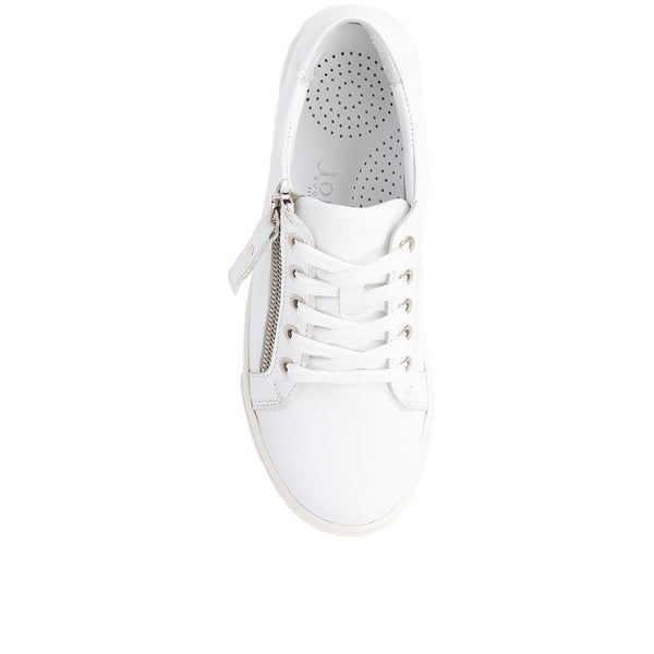 Jones Bootmaker Women's Padova2 Leather Lace-Up Trainers - White