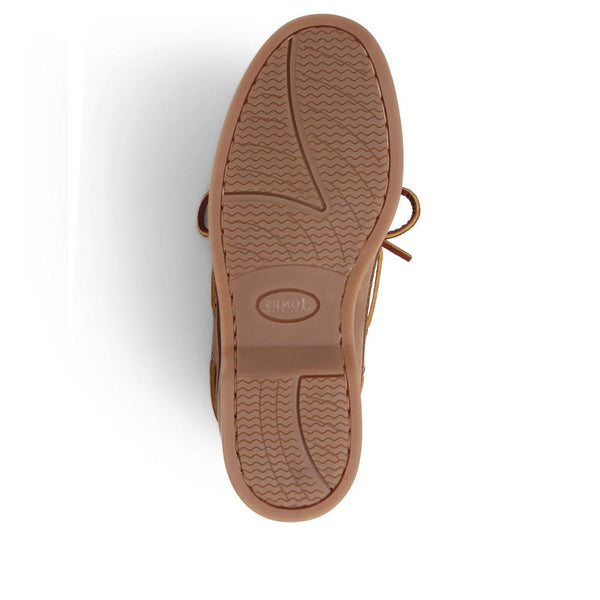 Jones Bootmaker Women's Patrizia Leather Boat Shoes - Brown