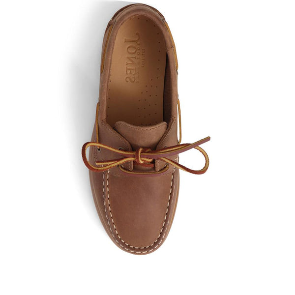 Jones Bootmaker Women's Patrizia Leather Boat Shoes - Brown