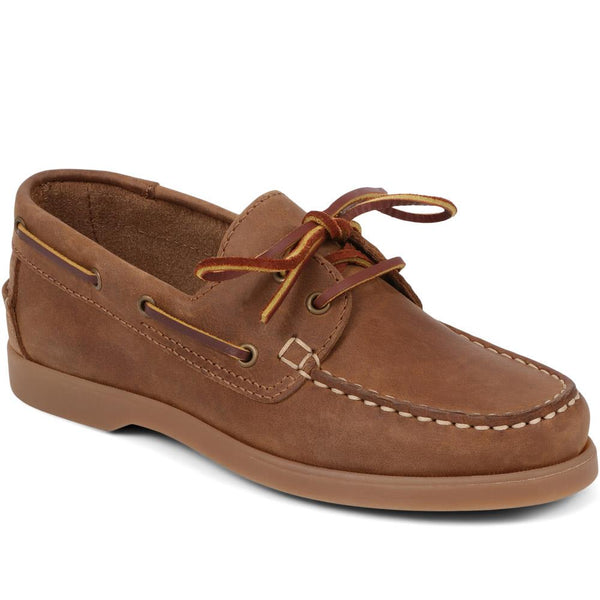 jones bootmaker Women's Patrizia Leather Boat Shoes - Brown