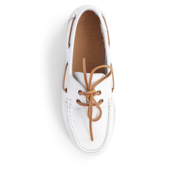 Jones Bootmaker Women's Patrizia Leather Boat Shoes - White