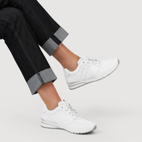 Jones Bootmaker Women's Pauline Gabor Casual Lace-Up Trainers - White