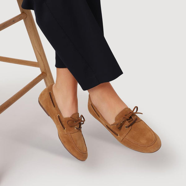 Jones Bootmaker Women's Perissa Leather Loafers - Tan Suede