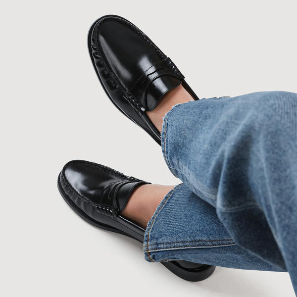 Jones Bootmaker Women's Perna Smart Leather Moccasins - Black Leather