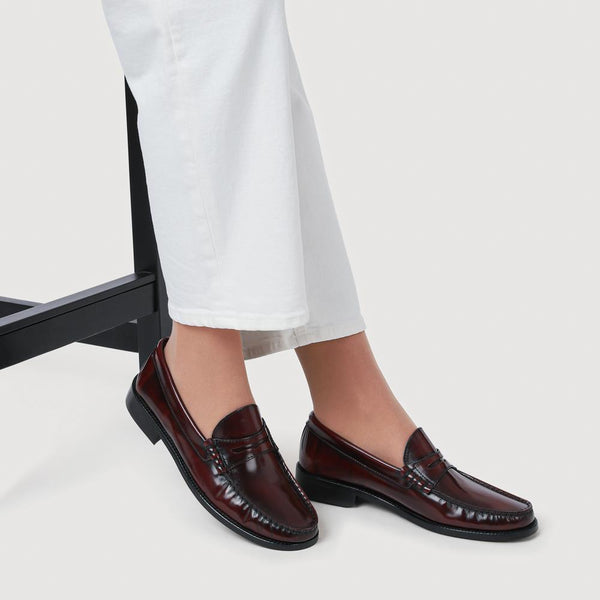 Jones Bootmaker Women's Perna Smart Leather Moccasins - Burgundy