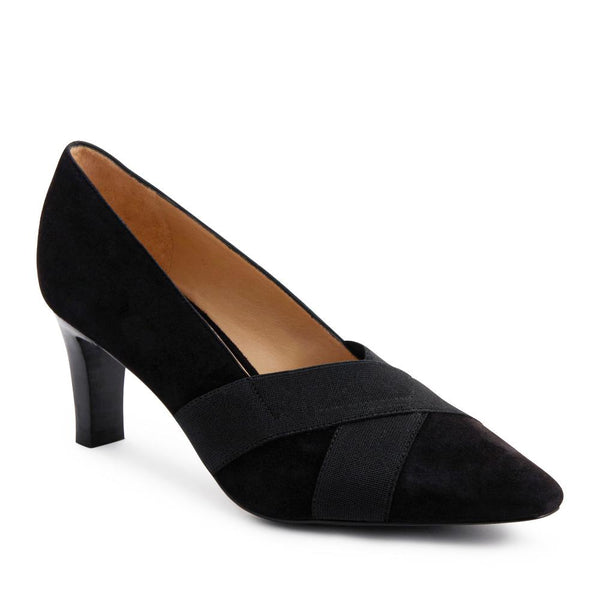 jones bootmaker Women's Peter Kaiser Leather Kitten-Heeled Court Shoes - Black Suede