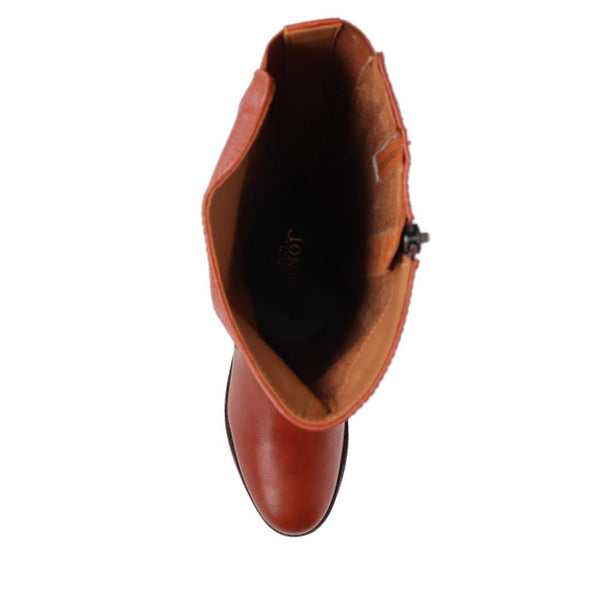 Jones Bootmaker Women's Phoebe Extra-Slim Buckled Leather Long Boots - Tan