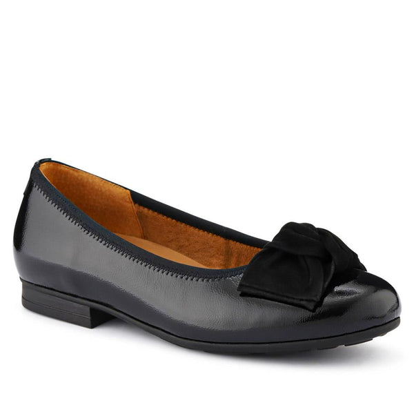 jones bootmaker Women's Picnic Leather Ballet Pumps - Black