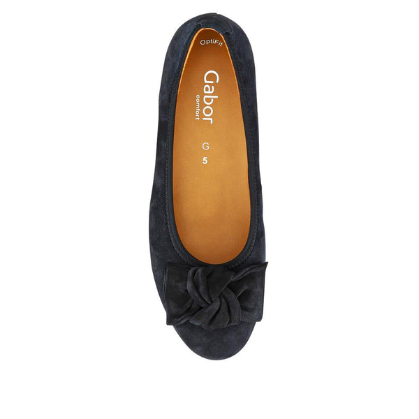 Jones Bootmaker Women's Picnic Leather Ballet Pumps - Navy Suede