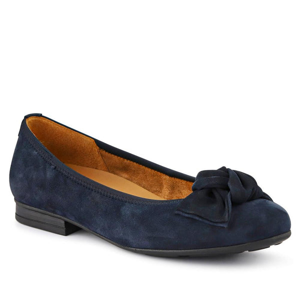 jones bootmaker Women's Picnic Leather Ballet Pumps - Navy Suede