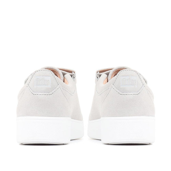 Jones Bootmaker Women's Rally Leather Touch Fastening Trainer - Grey Suede