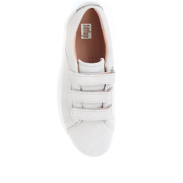 Jones Bootmaker Women's Rally Leather Touch Fastening Trainer - Grey Suede