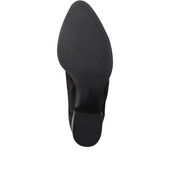 Jones Bootmaker Women's Ramona Suede Slouch Calf Boot - Black