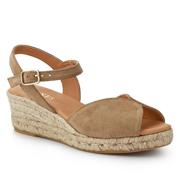 jones bootmaker Women's Ravena Leather Espadrilles - Tan Suede